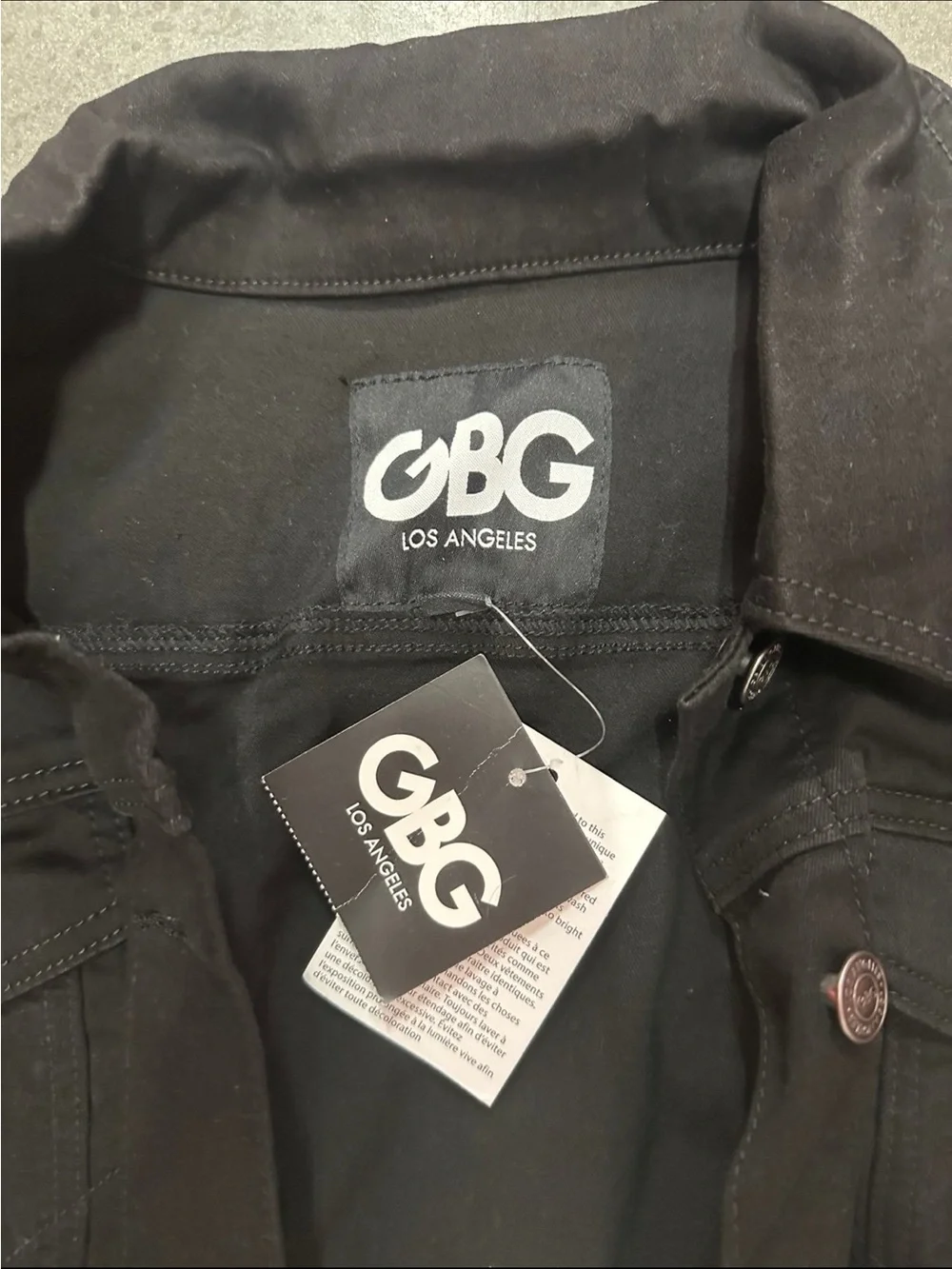 GBG Los Angeles Black Women's Denim Jacket with Button Front